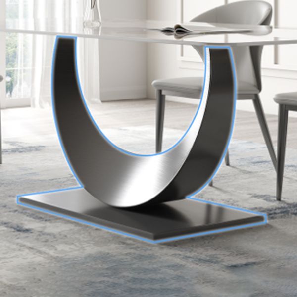 Industrial Dinner Table Stone Rectangle Dining Site Table for Dining Room