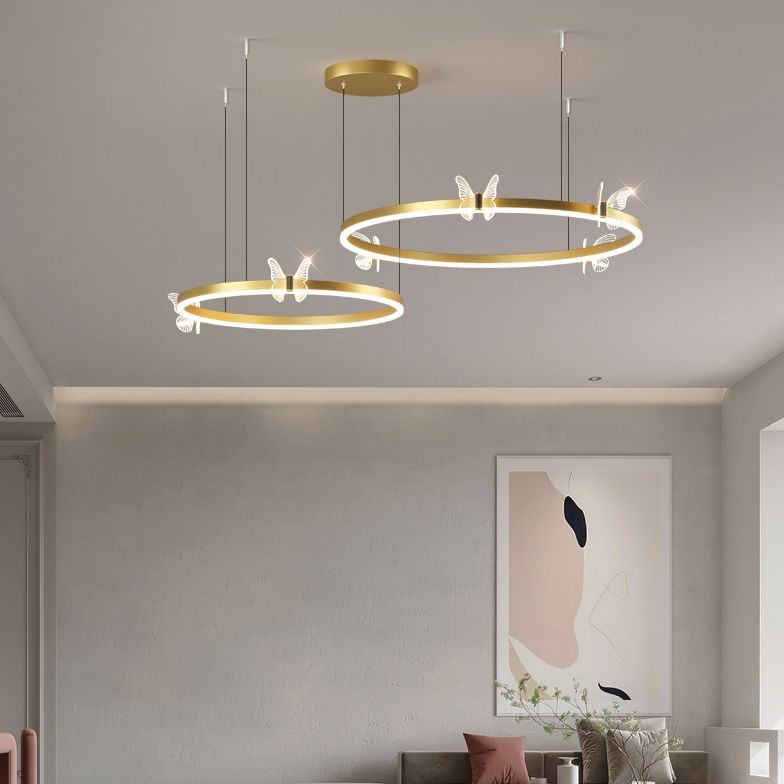 Circular Chandelier Lighting Fixtures Modern Metal Chandelier Lamp