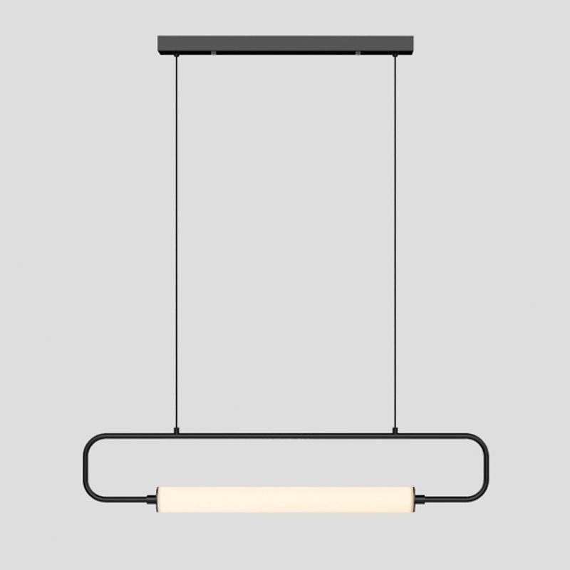 Modern Style Rectangle Island Light Fixture Metal 1- Light Island Pendant Light