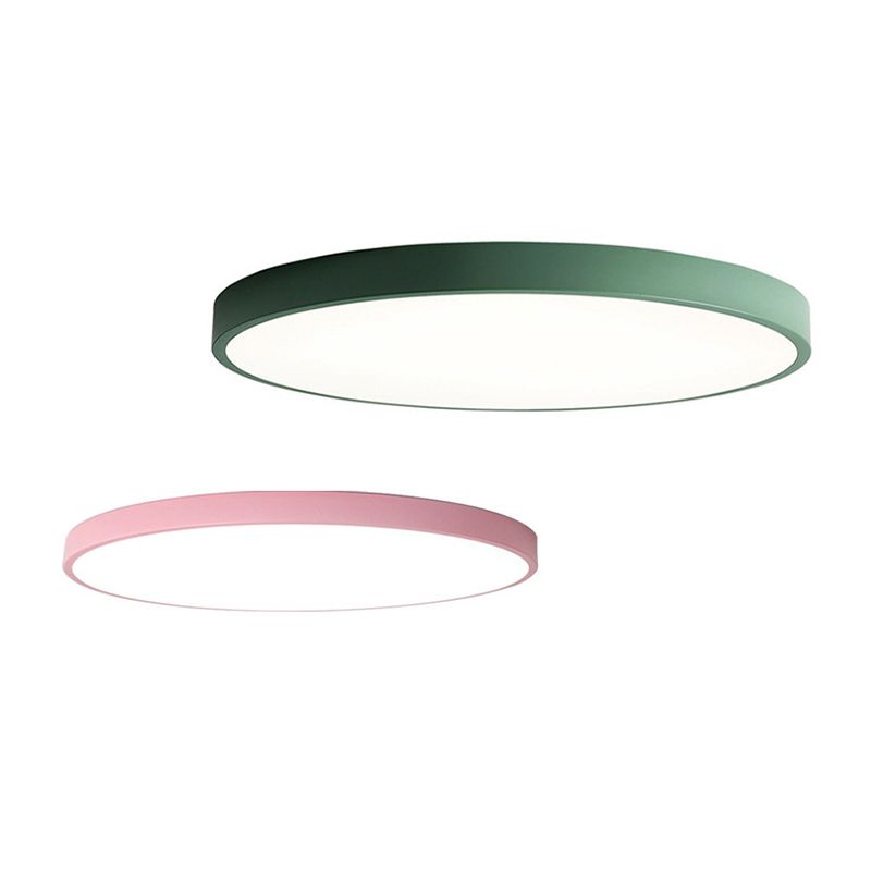 Luminaires encastrés ronds Macaron simplicité plafonniers en acrylique pour chambre à coucher