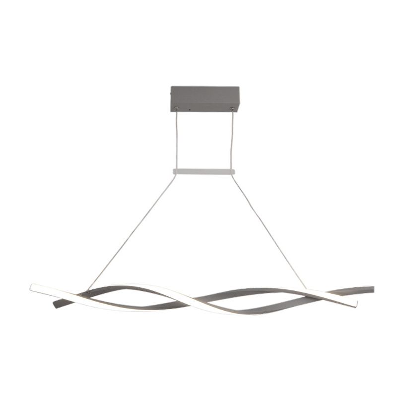 Minimalist LED Island Light Nordic Style Winding Lines Suspension Lighting Fixture for Kitchen Bar