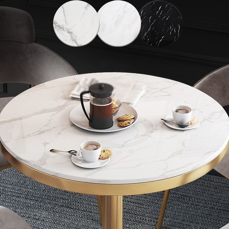 1/3/4/5 Pcs Metal Scandinavian Dining Room Set with Round Dinning Table Dinette Set