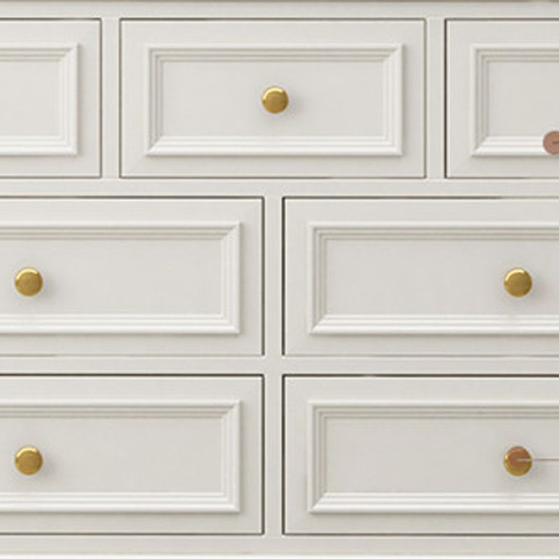 Glam Solid Wood Storage Chest Bedroom White Chest with Drawers