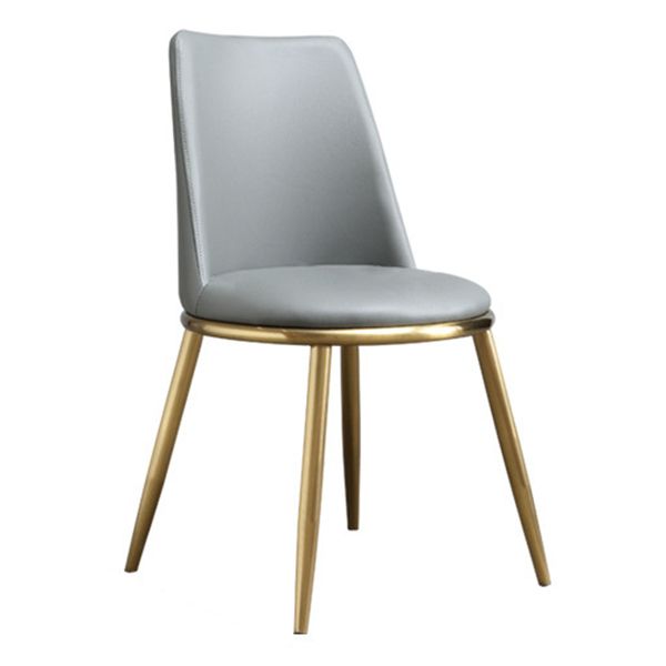 Modern Style Dining Chairs Armless Chair with Metal Legs for Kitchen