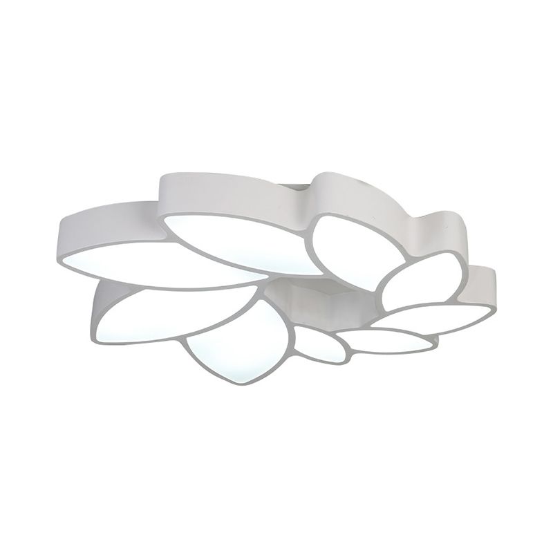 White Wreath Shaped Flush Mount Minimalism LED Acrylic Ceiling Lighting in Warm/White/3 Color Light for Living Room