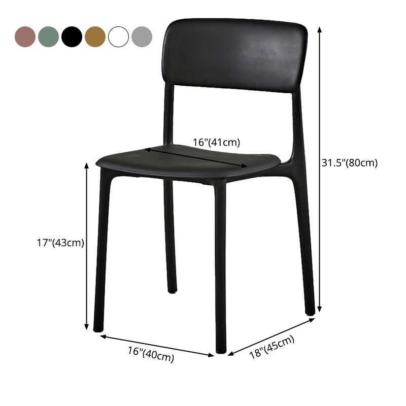 Plastic Scandinavian Restaurant Side Chair Matte Finish Open Dining Chair