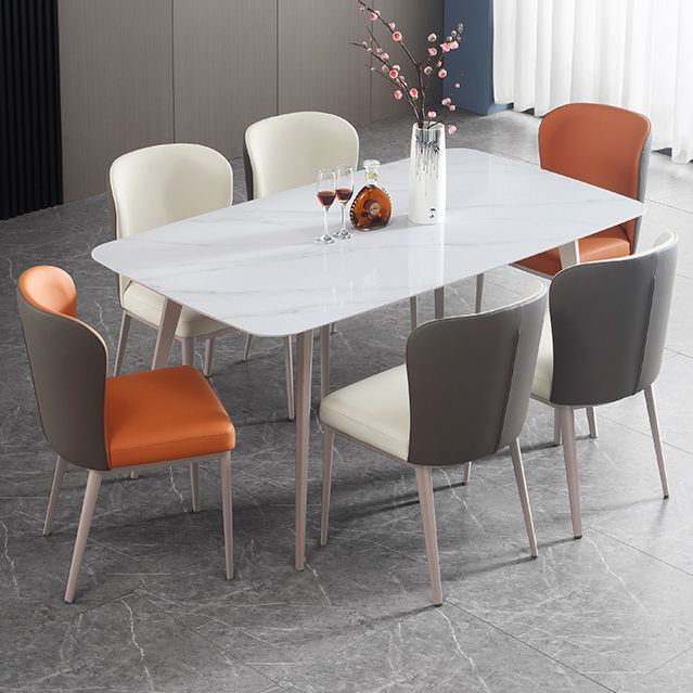 Modern Rectangle Dining Table 4 Legs Dining Table for Kitchen