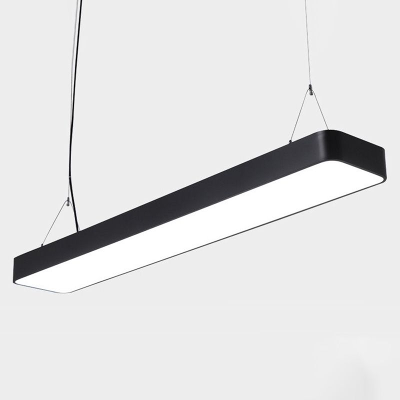 Einfache Rechteck -Anhänger Beleuchtung Metall Office LED Hängende Licht mit Acryldiffusor