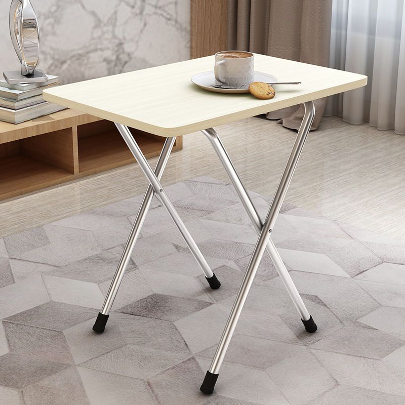Metal and Wood Table 28.5"H Mid-century Modern Minimalist Foldable Square Dining Table