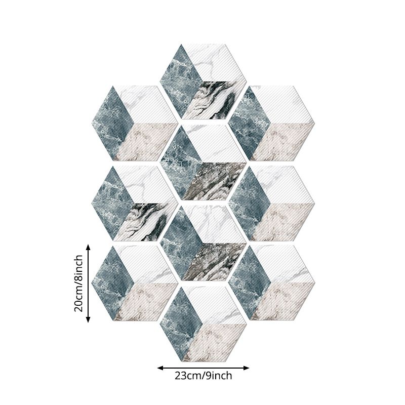 Modern Marble Cube Wallpapers Grey and White Peel and Stick Wall Covering for Bath