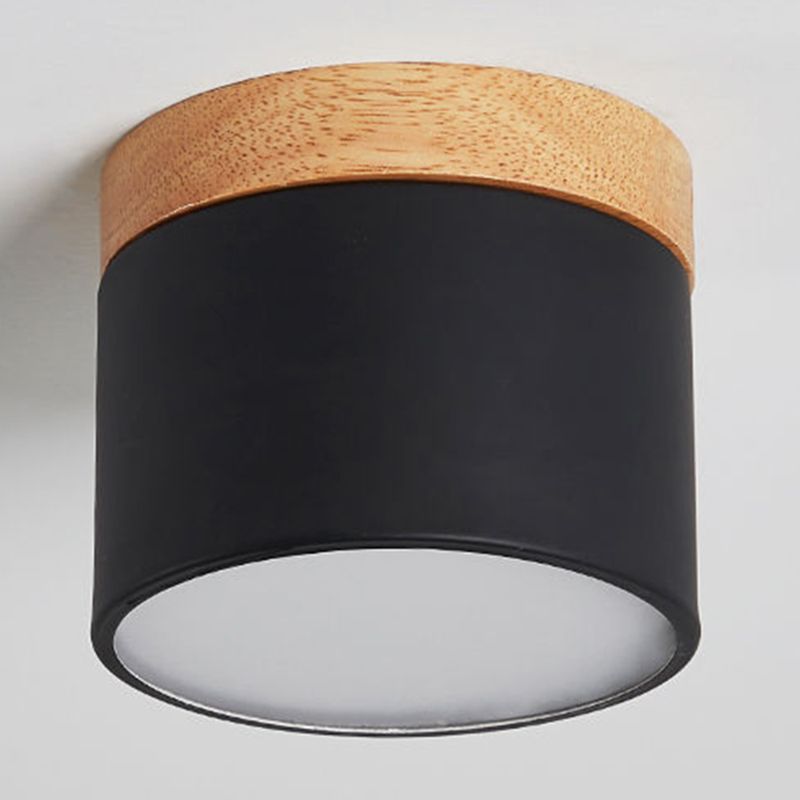Plafonnier de forme cylindrique de style moderne en métal à 1 lumière pour le salon