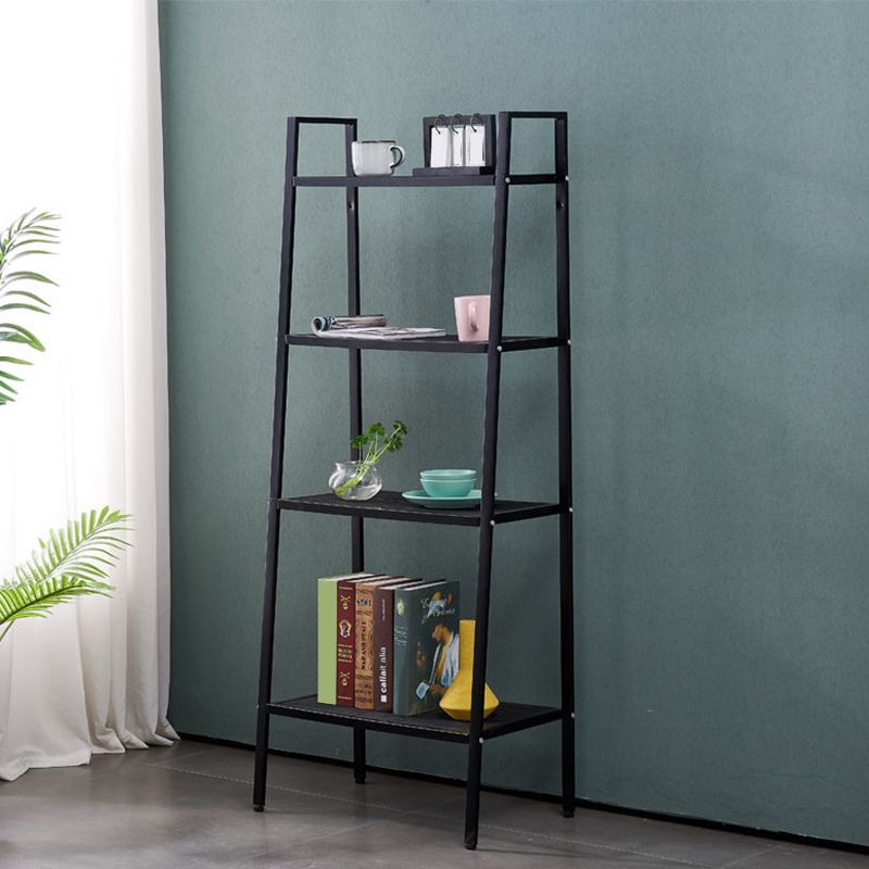 Modern Metal Ladder Bookshelf Vertical Open Bookshelf for Living Room