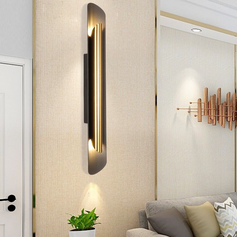 Stile moderno Black Metal Flush Mount Wall Sconce Sconce Geometrica Accensione murale per soggiorno per soggiorno
