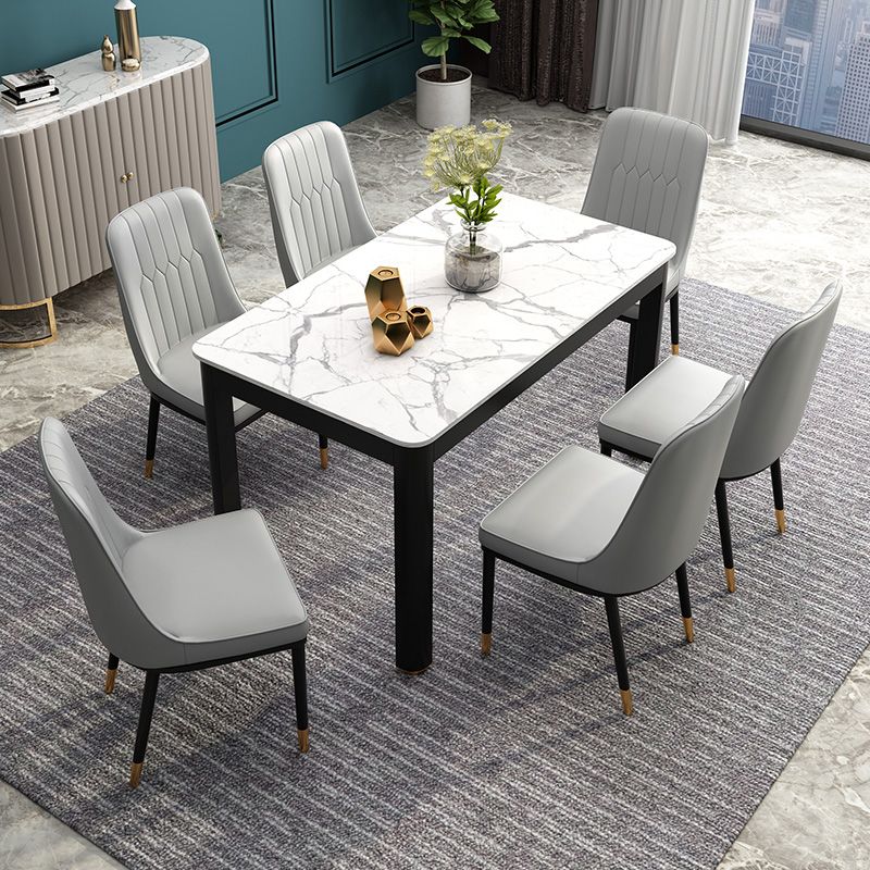 Dining Room Industrial Dinner Table 4 Legs Rectangle Dining Table