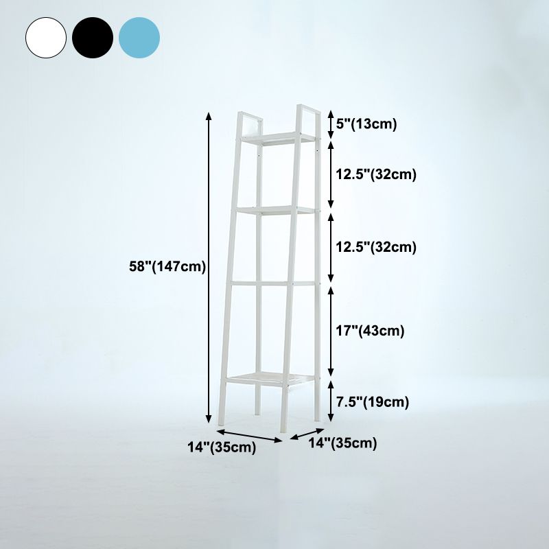 Scandinavian Open Ladder Bookshelf Metal Bookcase for Living Room