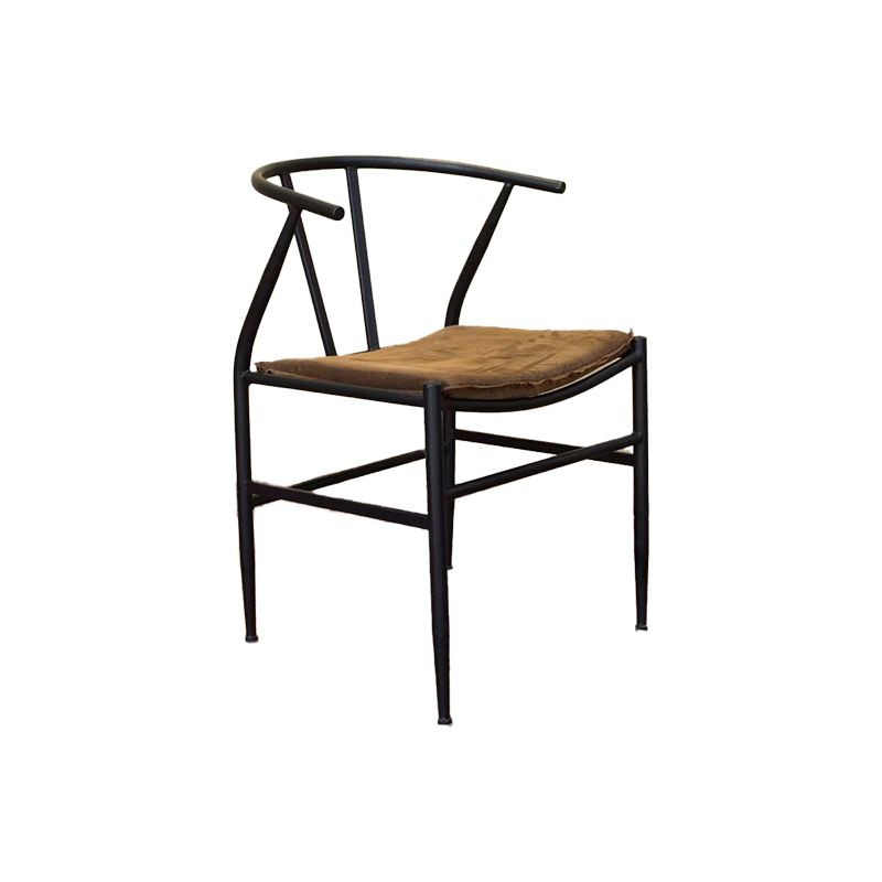 Modern Matte Brown Dining Set with Metal Chairs 1/2/5 Pieces Solid Wood Dinette Set