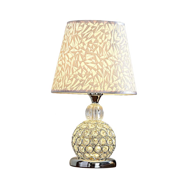 Mesa de dormitorio de bola Luz de cristal moderno incrustado 1 lámpara de oro/plateado/parada de noche roja con tono geométrico/peonía/con corazón