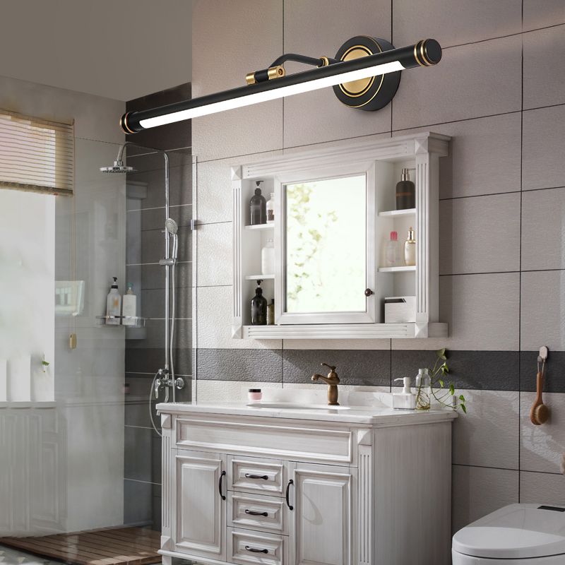 Nuance linéaire en métal applique lumière de style moderne de style miroir à 1 lumière lumière murale