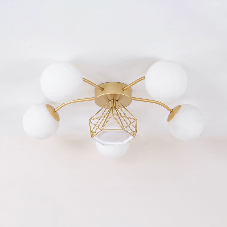 Modern Sputnik Ceiling Light Glass Shade Flush Mount Light for Drawing Room Living Room