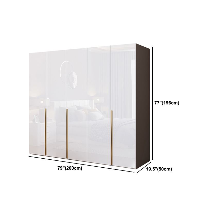 Contemporary Wooden Wardrobe White Colour Soft Close Door Wardrobe Closet