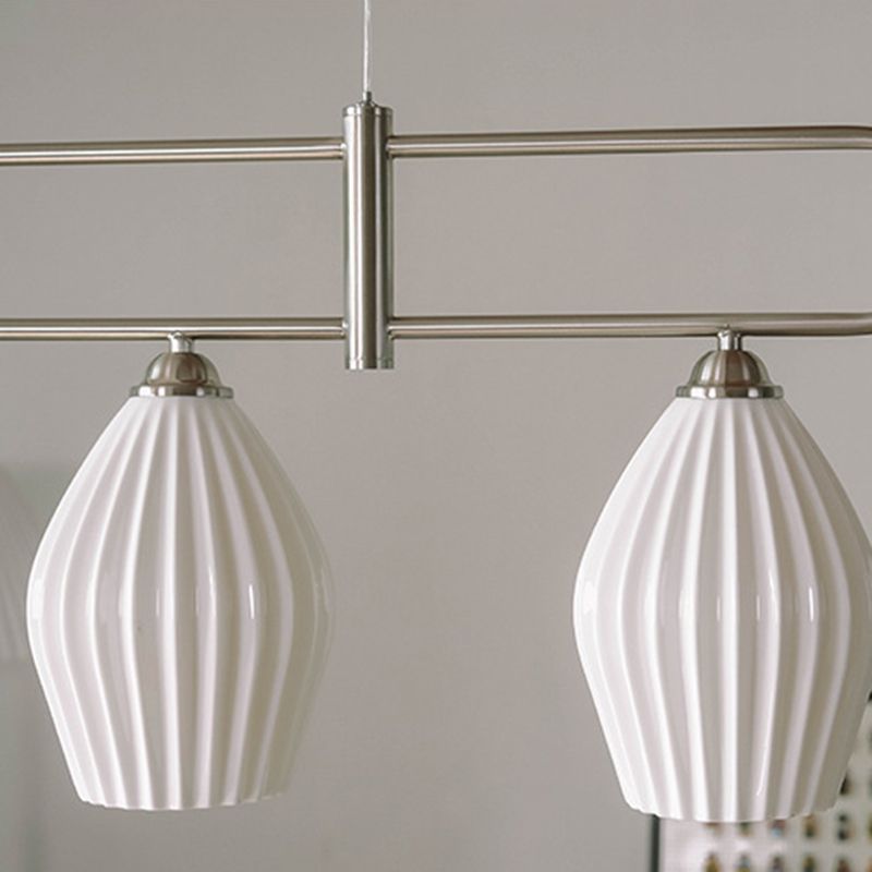 Drum Shape Metal Island Pendants Modern Style Multi Lights Island Pendant Lights