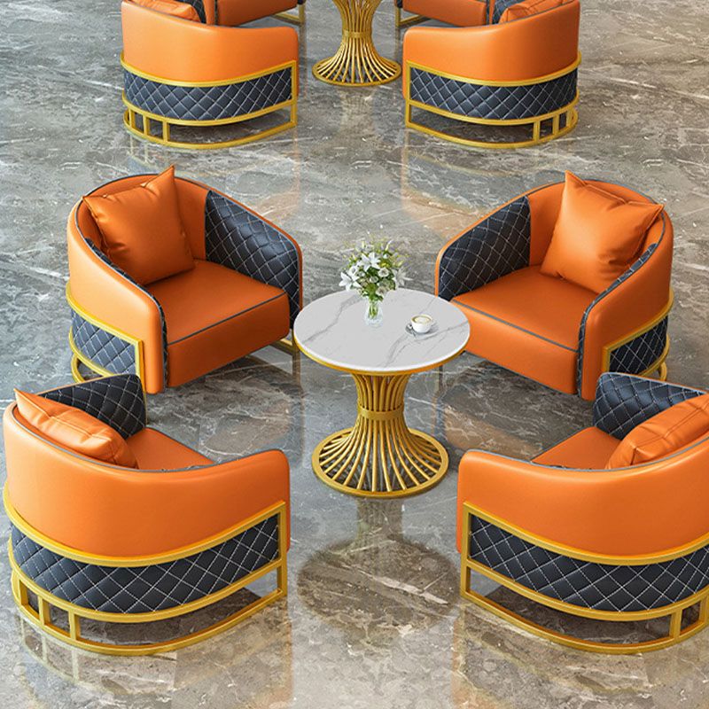 Modern Leather Sofa Chesterfield Tuxedo Arm Loveseat for Bonus Room