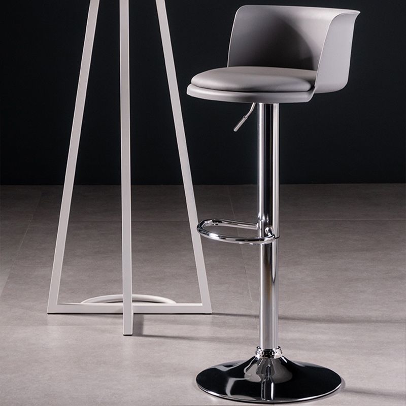 Scandinavian Adjustable Height Barstool Faux Leather Swivel Bar Stools