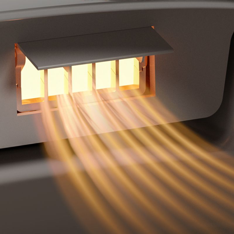 Contemporary Foot Sensor Ceramic Heated Seat White Round Floor Mount Bidet