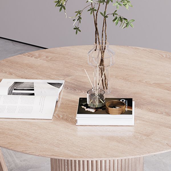 Solide houten ronde tafel voor restaurant moderne houten tafel met voetstukbasis