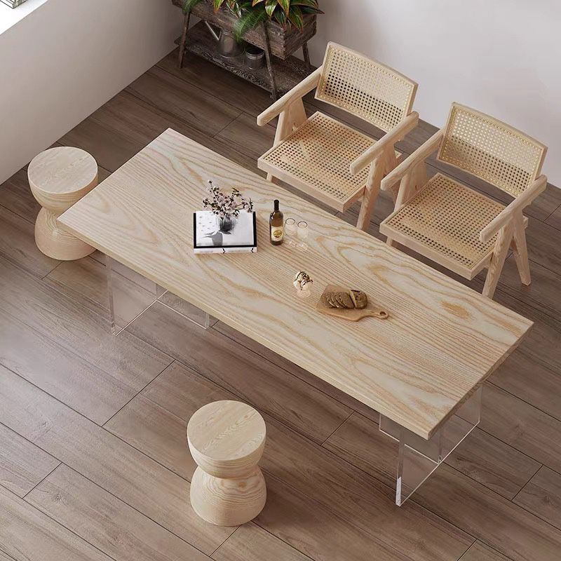 Modern Dining Set 1/2/5 Pieces Rectangle Pine Wood Dining Table for Dining Room Kitchen