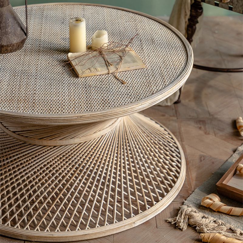 Rustic Corner Table Round Pedestal Distressed Accent Side Table