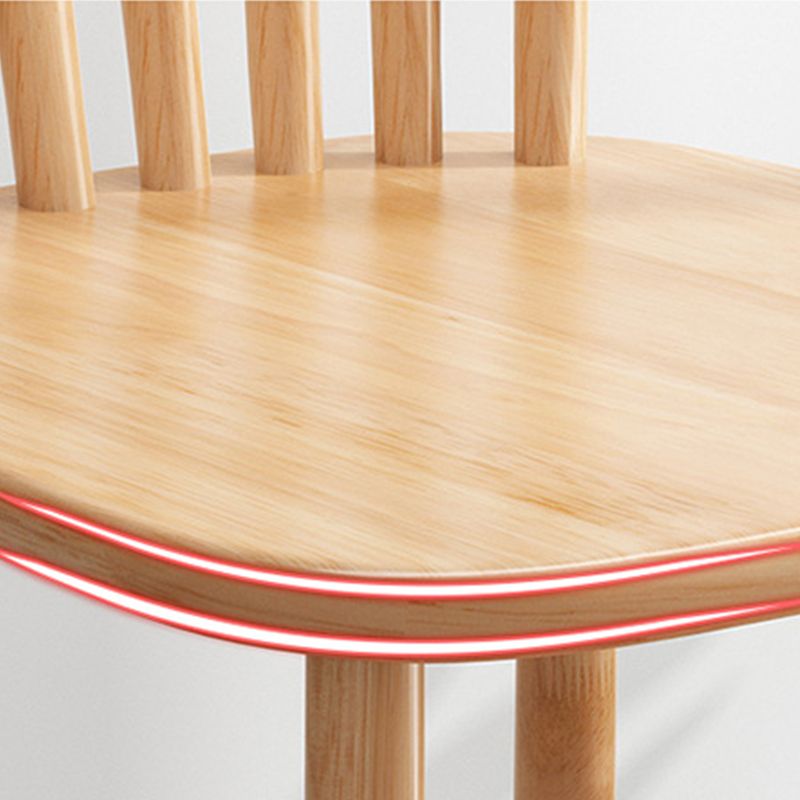 Solid Wood Dining Chair Industrial Style Windsor Back Side Chair