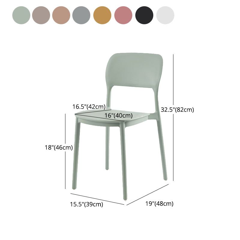 Sillas de comedor de estilo moderno, cocina de plástico, silla lateral sin brazos