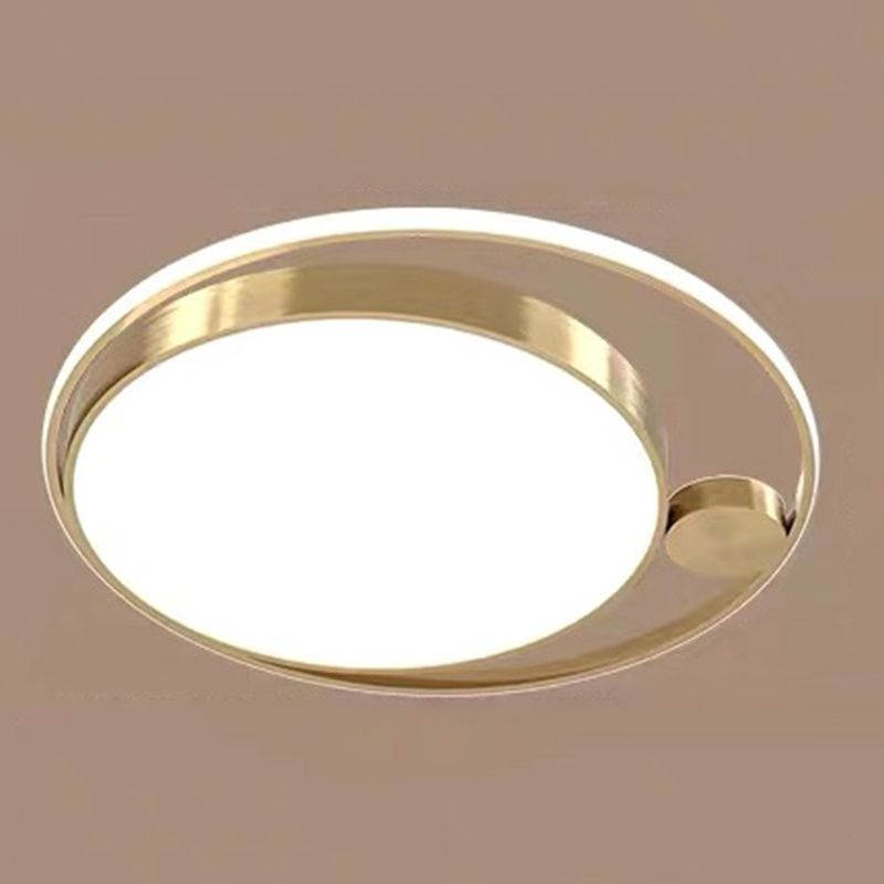 Lámpara empotrada de forma redonda, luces empotradas modernas de metal de 2 luces en dorado