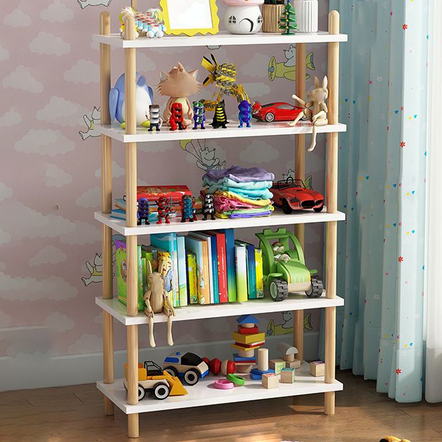 Modern Style Bookshelf Open Back Artificial Wood Bookcase for Office