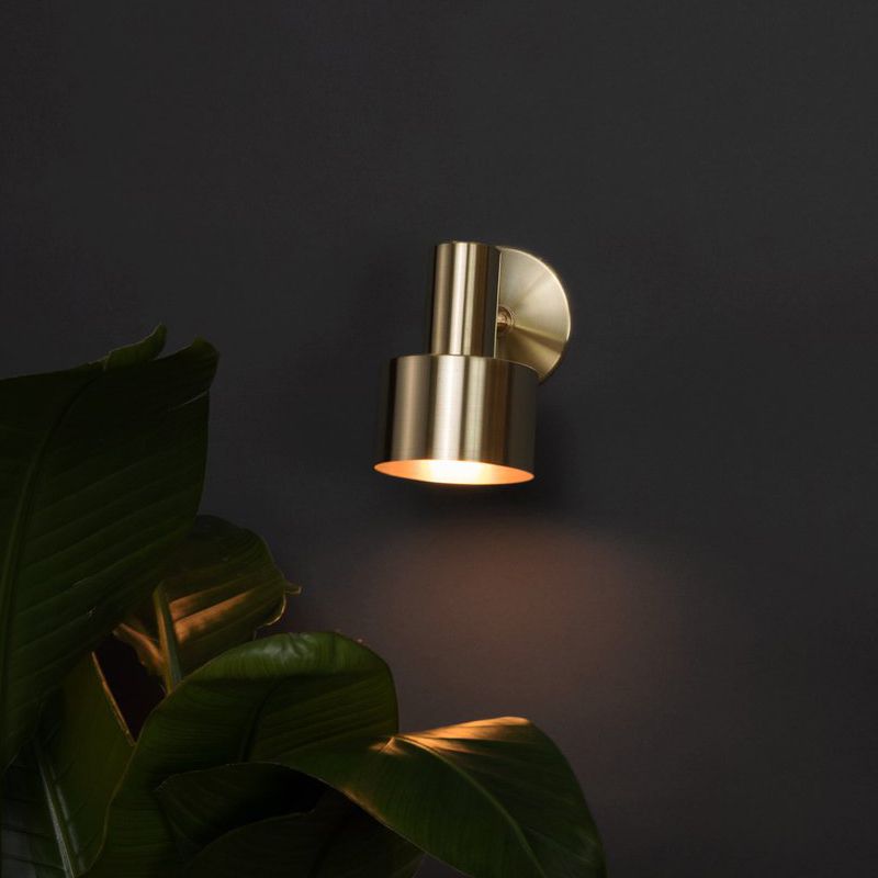 Nordic Luxury Style Cylinderical Wall Mounted Light Fixture Copper 1 Light Sconces