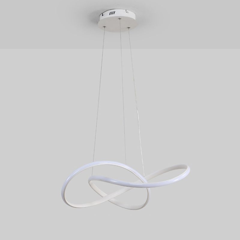 2 Color Optional Twisting Metal Pendant Lamp Simplicity LED Chandelier Light for Office