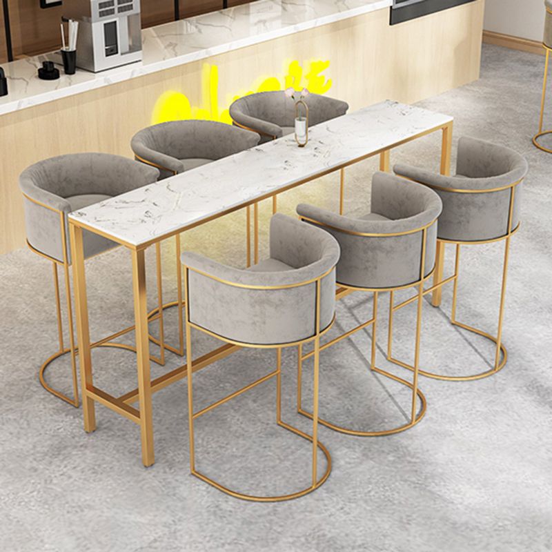 Bucket Seat Bar Stools Scandinavian Fabric Low Back Barstool for Restaurant