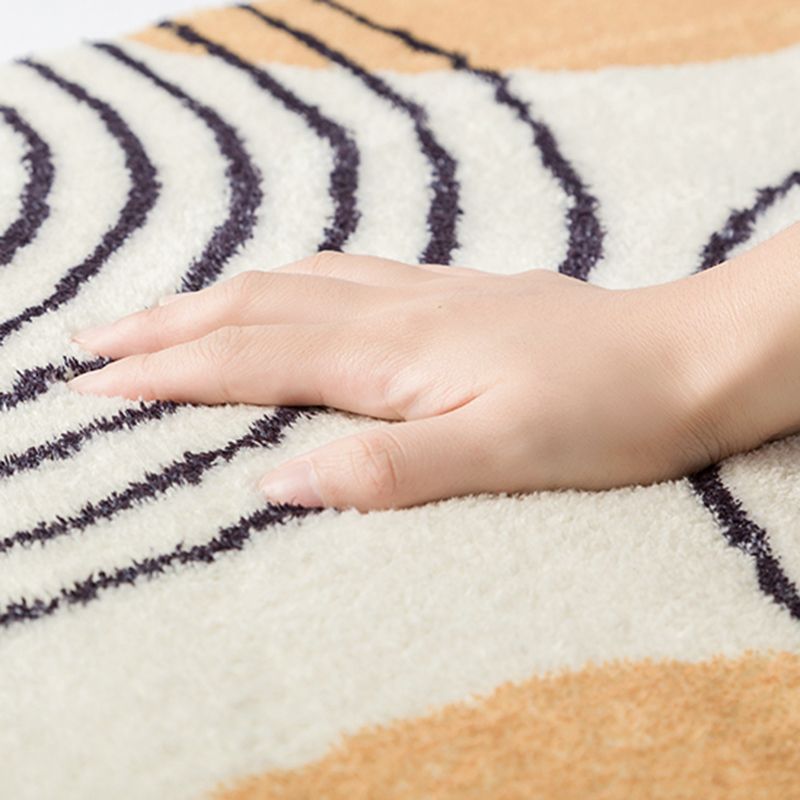 White Tone Home Decoration Carpet Minimalist Color Block Area Rug Polyester with Stain Resistant Rug