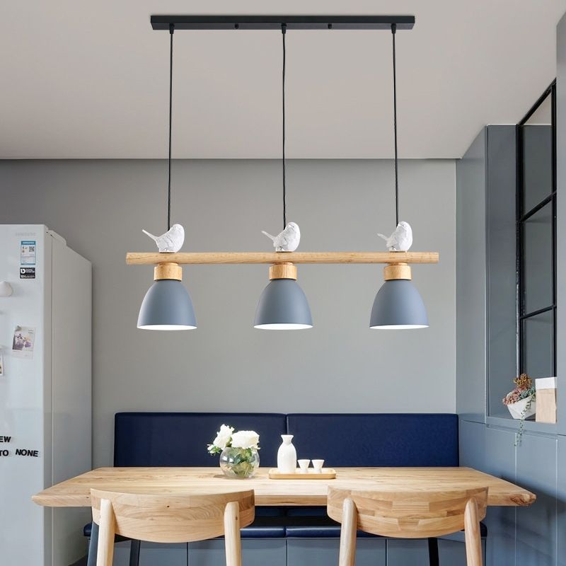 Metal 3 Lights Island Pendant Lighting Bell-Shaped Modern Island Light Fixtures for Dining Room