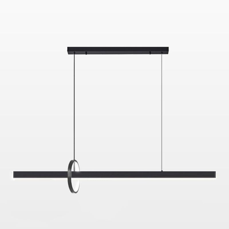 Lineare Form Island Lichter zeitgenössischer Stil Metal 2 Light Island Lighting