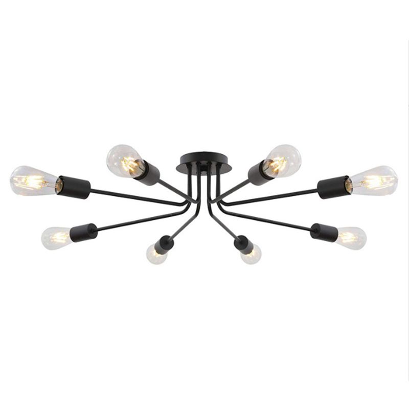 Metal Sputnik Shape Flush Mount Light Modern Multi Lights Flush Mounted Light Fixture