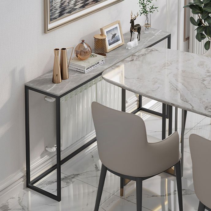 Modern Rectangle Console Sofa Table 33.46-inch Tall Accent Table with 1 Shelf