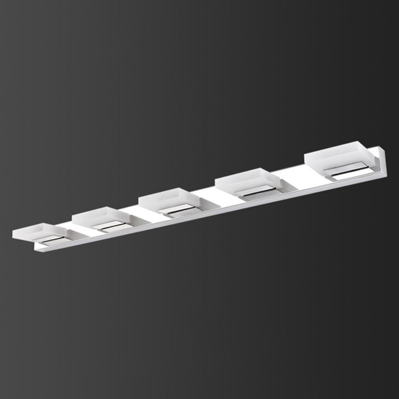 Iluminación de tocador cuadrado estilo moderno de metal múltiples luces de polvo de tocador