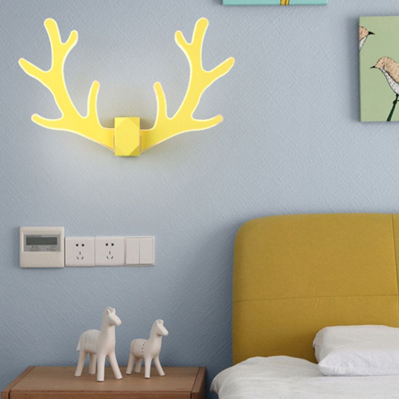 Macaron Nordic Style Sconce Light Antlers Acrylic and Plastic LED Wall Light Fixture