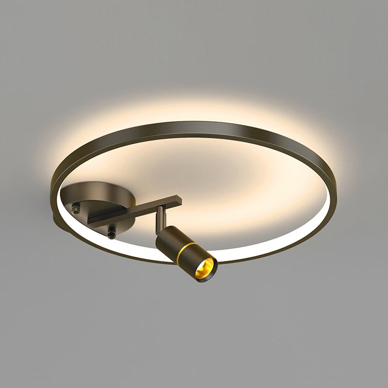 Ring LED Flush Mount Light with Spotlights Modern Ceiling Lamp for Foyer Bedroom