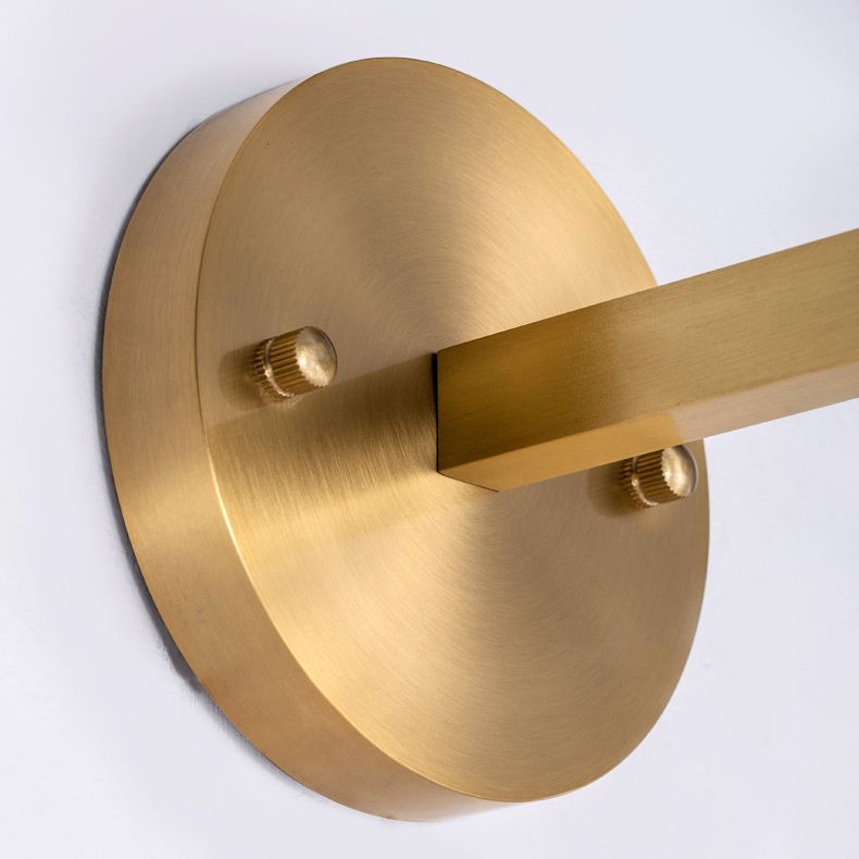 Brass Hexagon Wall Sconce in Modern Luxury Style Copper Wall Lamp with Pure Glass Shade