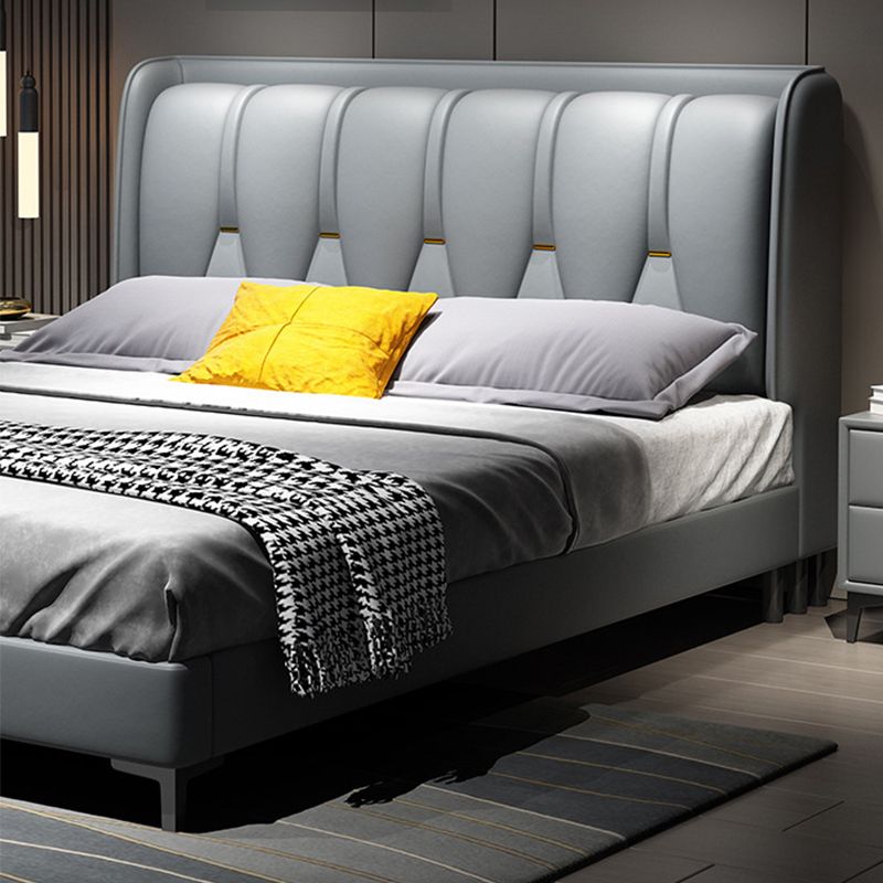 Modern Wingback Bed with Wingback Headboard and Metal Legs Bed