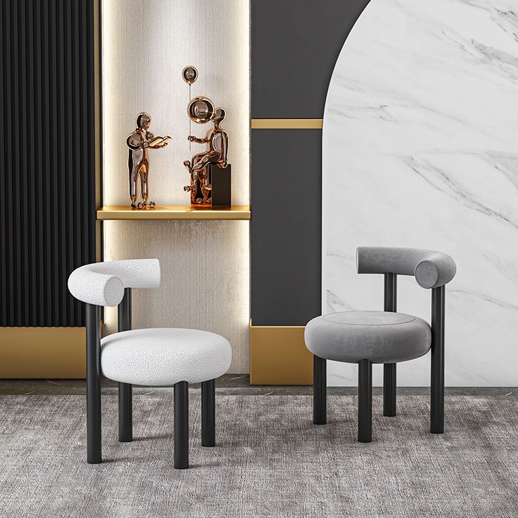 Silla de comedor moderna de seta redonda de 30 "h Silla lateral de comedor abierta para restaurante para restaurante