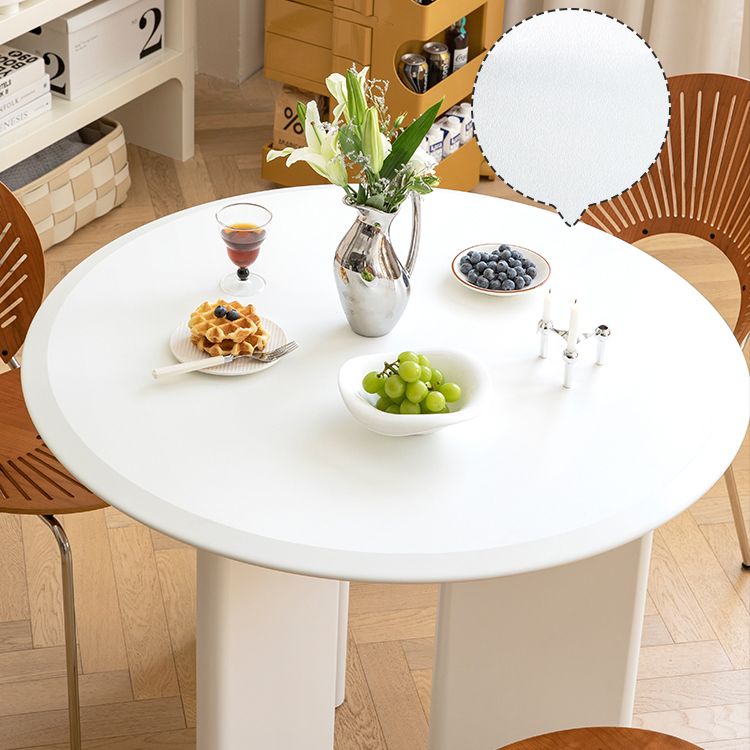 Modern Wooden Dining Room Table for 2 Person White Round Top